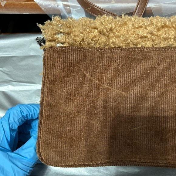 Steve Madden Bkate Brown Camel Faux Fur Crossbody Bag - "Beatrice" - Picture 7 of 16